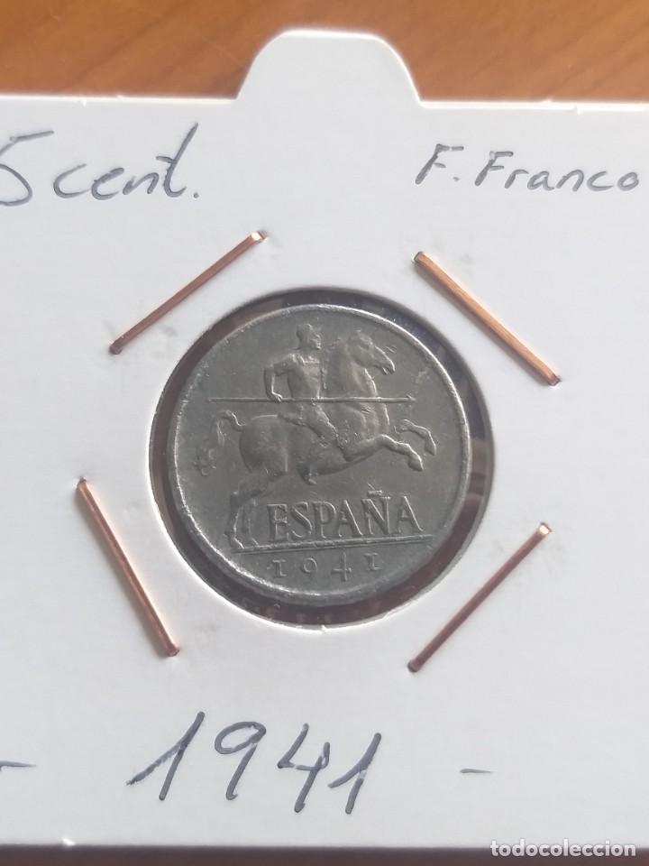 Monedas Franco: 5 c&eacute;ntimos 1941, Estado Espa&ntilde;ol MBC - Foto 2