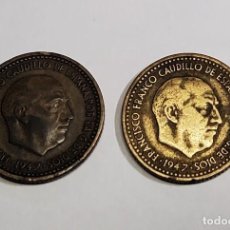 Monedas Franco: 2 MONEDAS DE 1 PESETA DE FRANCO DE 1947 ESTRELLAS 52 Y 49.MUY BUEN ESTADO DE CONSERVACIÓN. Lote 352814129