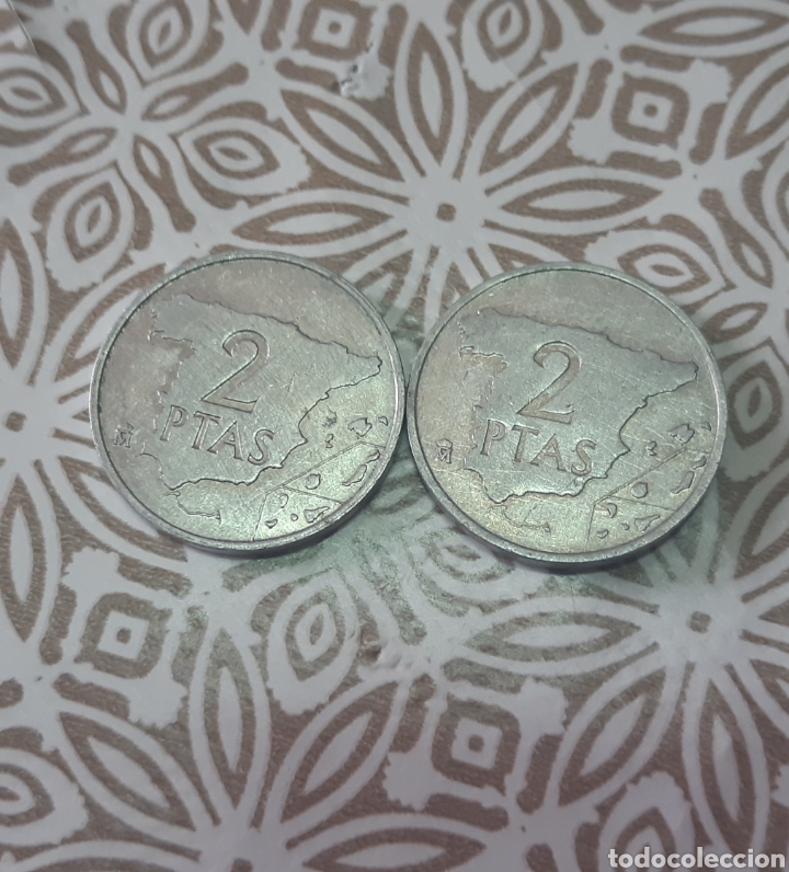 Monedas Franco: 2 monedas de 2 pesetas - Foto 2