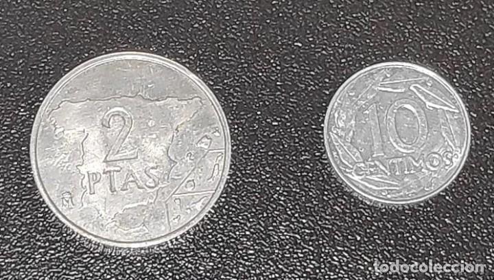 Monedas Franco: MONEDAS ESPA&Ntilde;OLAS 2 PESETAS Y 1O CENTIMOS - Foto 2