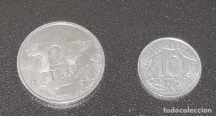 Monedas Franco: MONEDAS ESPA&Ntilde;OLAS 2 PESETAS Y 1O CENTIMOS - Foto 3