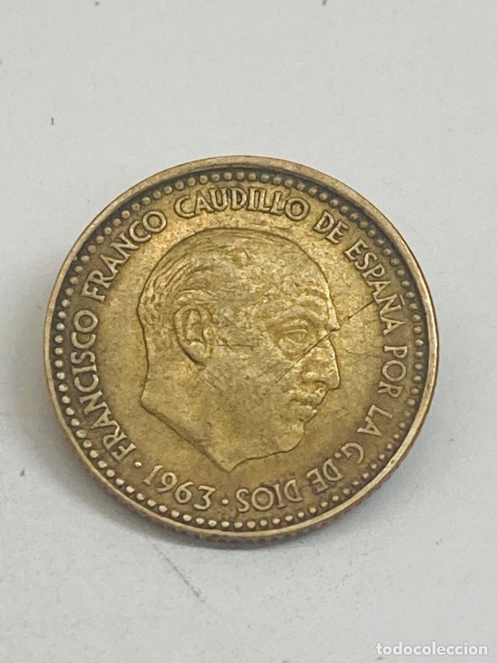 Monedas Franco: Moneda de una pesetas 1963 E63 - Foto 3