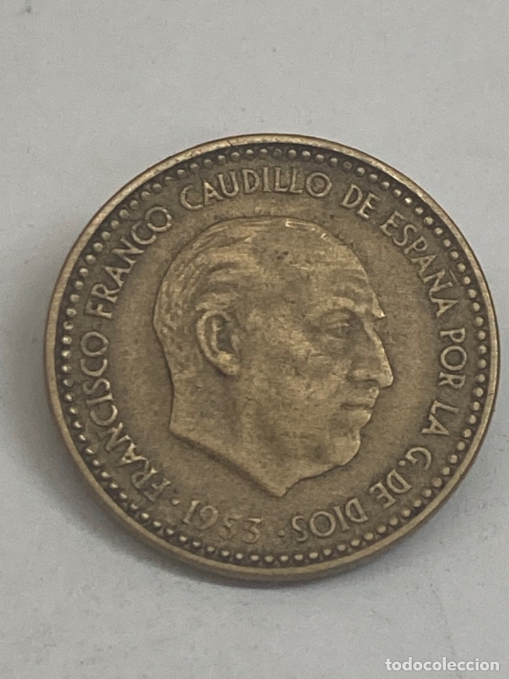 Monedas Franco: Moneda de una peseta 1953 E61 - Foto 3