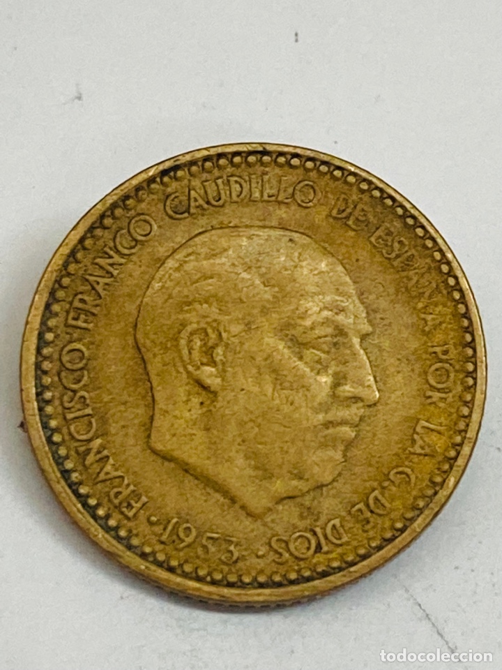 Monedas Franco: Moneda de una peseta 1953 E60 - Foto 3