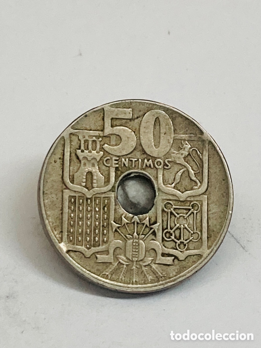 Monedas Franco: Moneda de 50 c&eacute;ntimos 1949 E54 - Foto 2