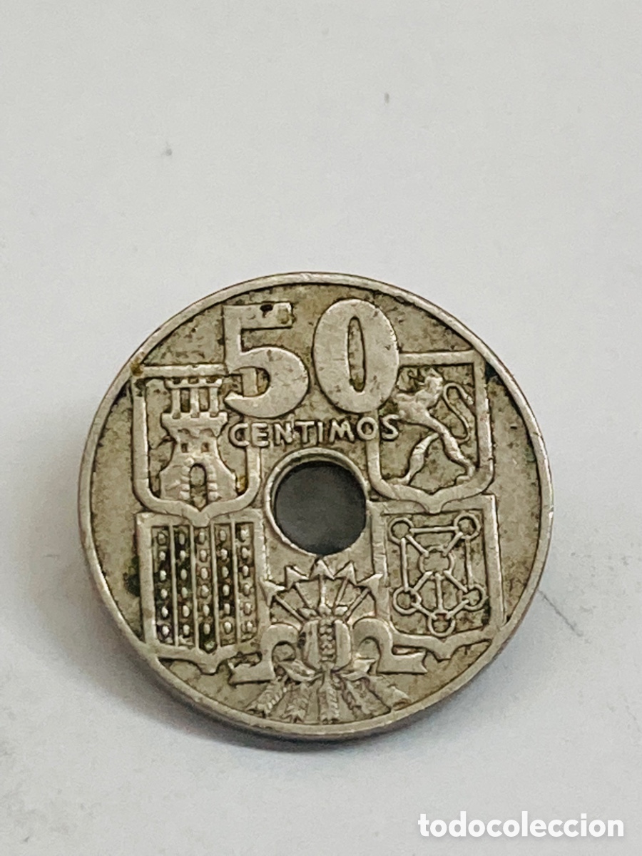 Monedas Franco: Moneda de 50 c&eacute;ntimos 1949 E62 - Foto 1