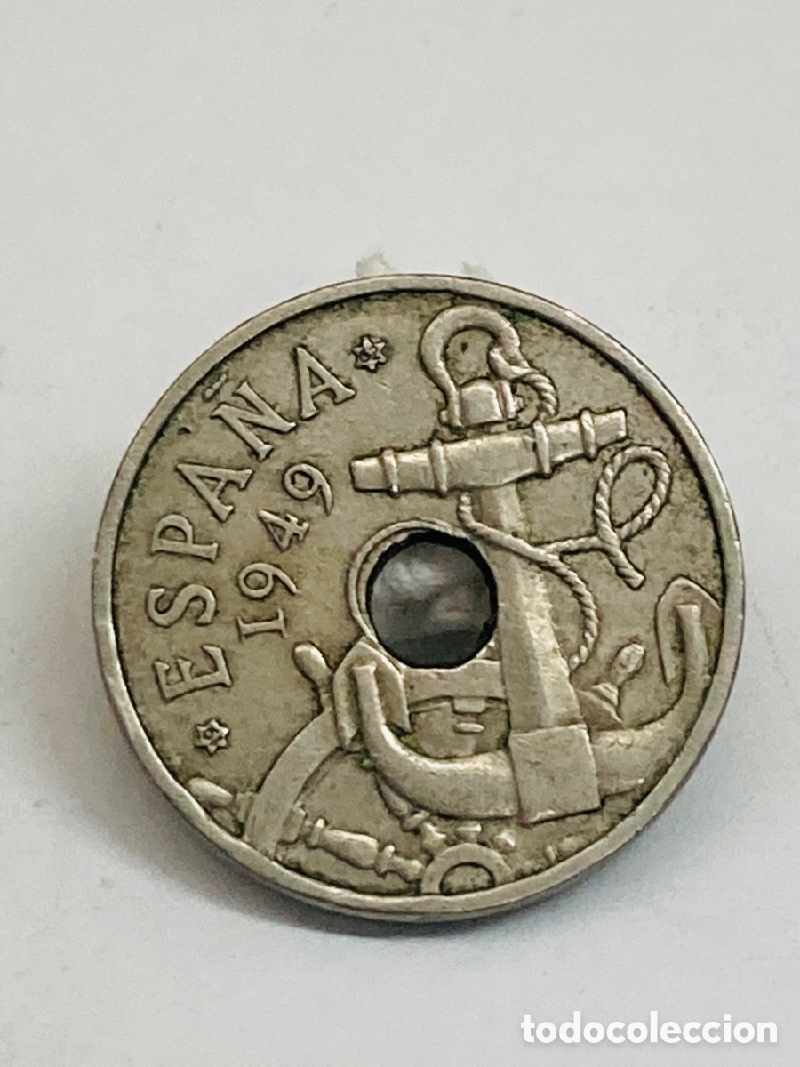 Monedas Franco: Moneda de 50 c&eacute;ntimos 1949 E62 con error de estampado - Foto 2