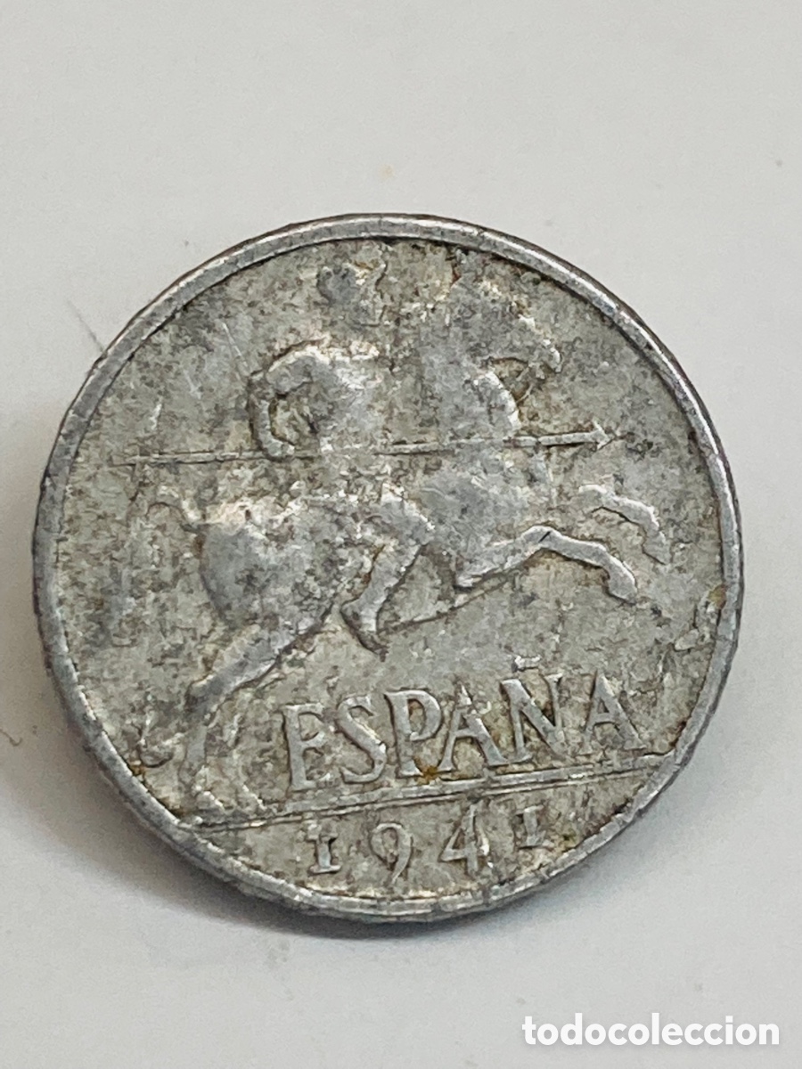 Monedas Franco: Moneda de diez c&eacute;ntimos 1941 - Foto 2