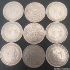 Monedas Franco: ESPAÑA 9 MONEDAS DE 25 PESETAS 1957. Lote 363067165