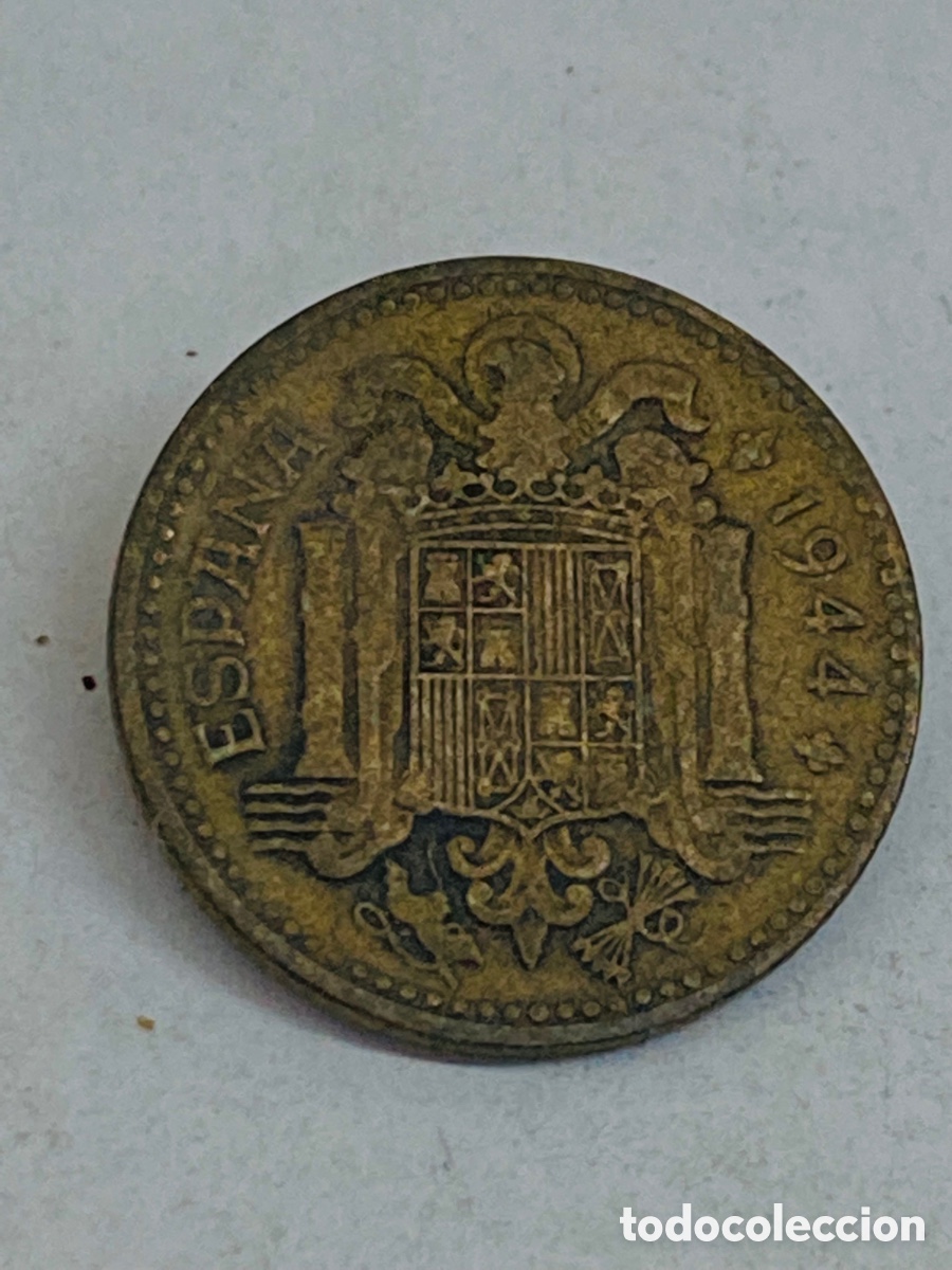 Monedas Franco: Moneda de una peseta 1944 - Foto 2