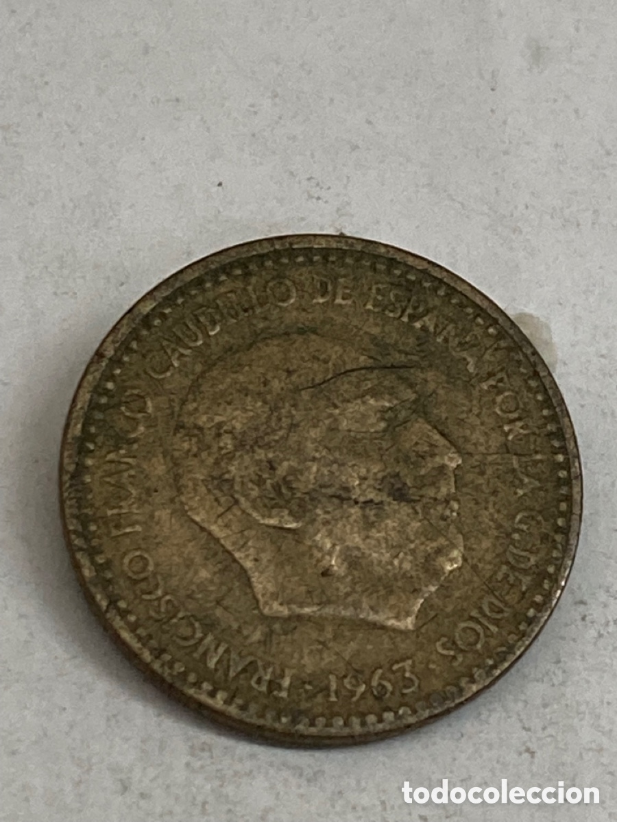 Monedas Franco: Moneda de una peseta 1963 - Foto 2