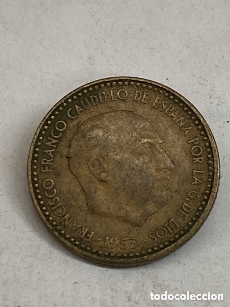 Monedas Franco: Moneda de una peseta 1953 E58 - Foto 1