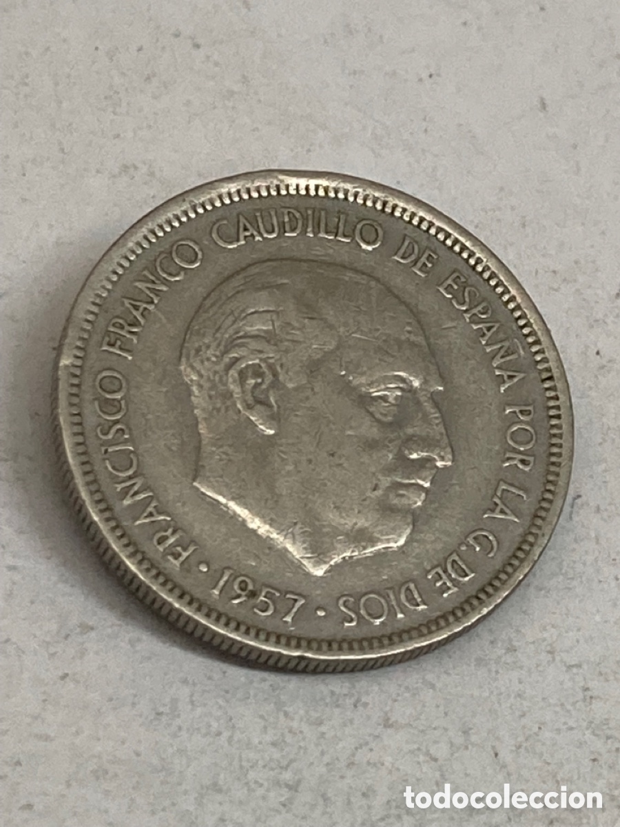 Monedas Franco: Moneda de 5 pesetas 1957 - Foto 1