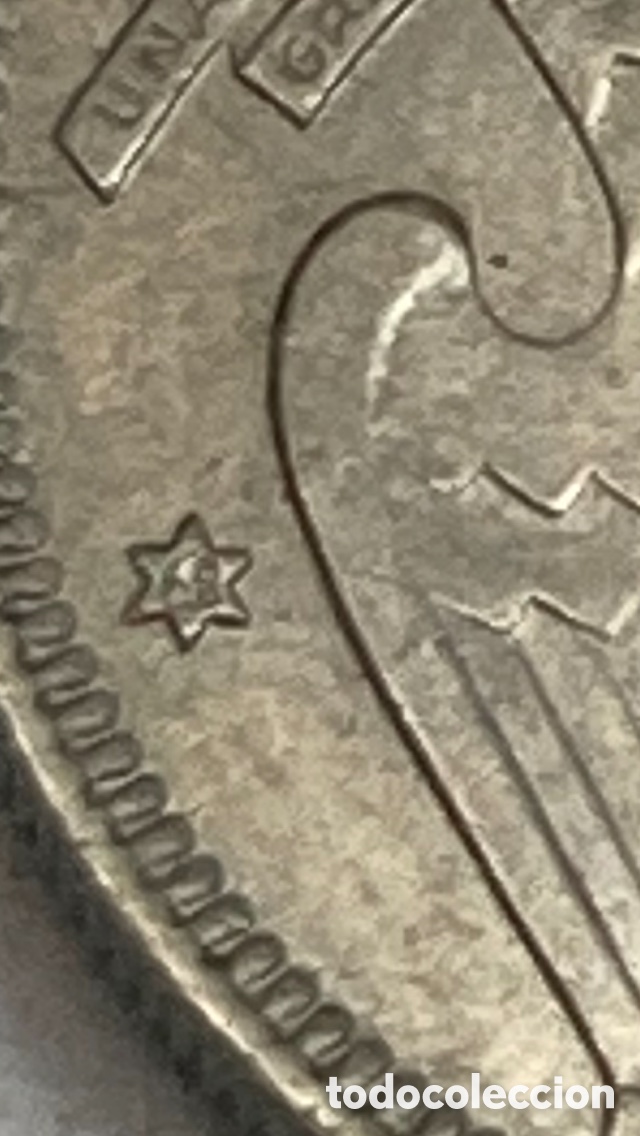 Monedas Franco: Moneda de 5 pesetas 1957 *68 - Foto 3