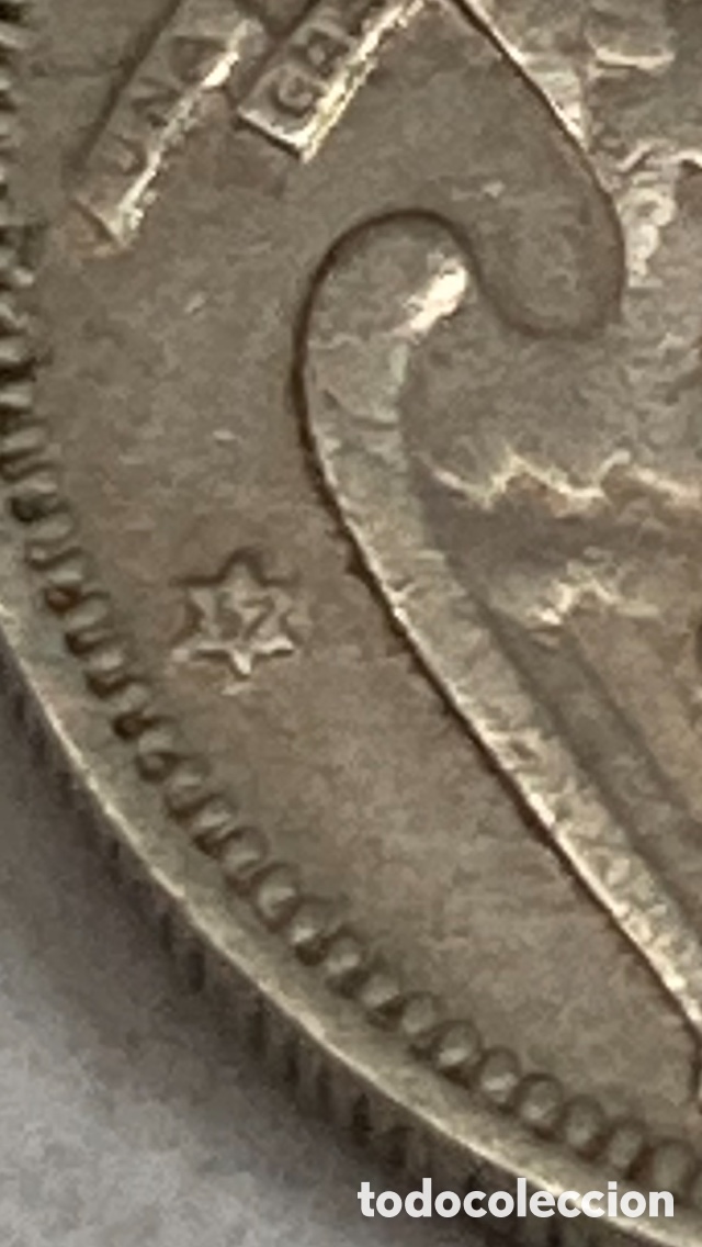 Monedas Franco: Moneda de 5 pesetas 1957 *67 - Foto 3