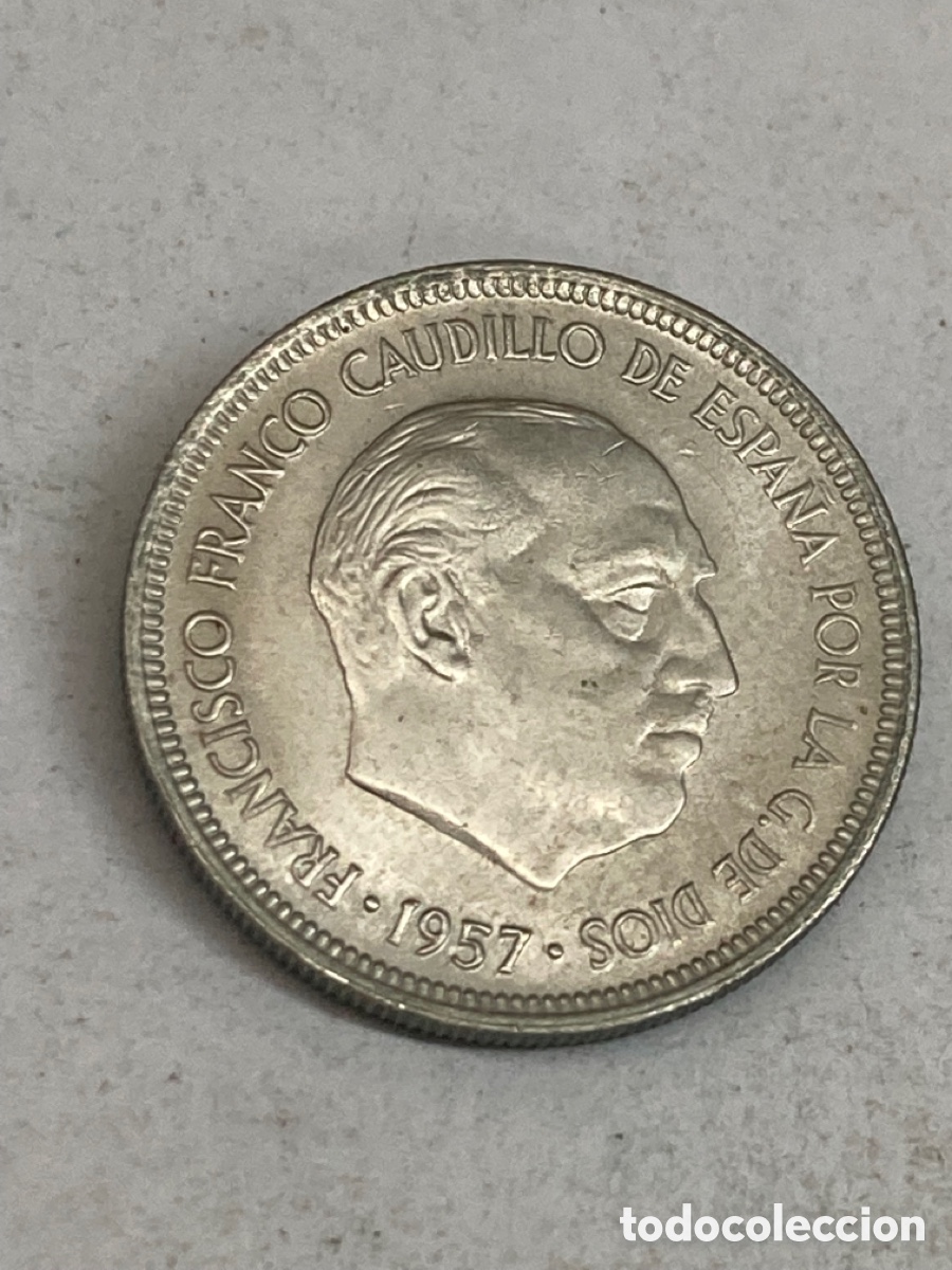 Monedas Franco: Moneda de 5 pesetas 1953 *71 - Foto 1