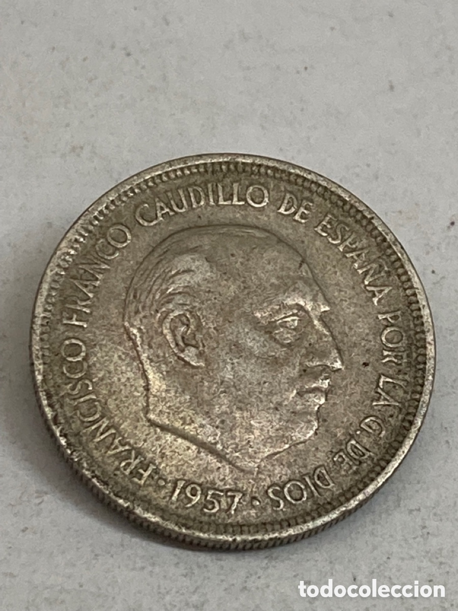 Monedas Franco: Moneda de 5 pesetas 1957 - Foto 1