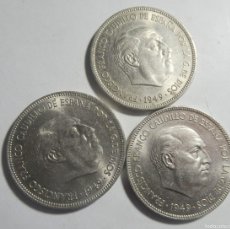 Monnaies Franco: LOTE DE 3 MONEDAS DE 50 PESETAS , 1949, ESTRELLA 50 , VER FOTOS. Lote 364032806