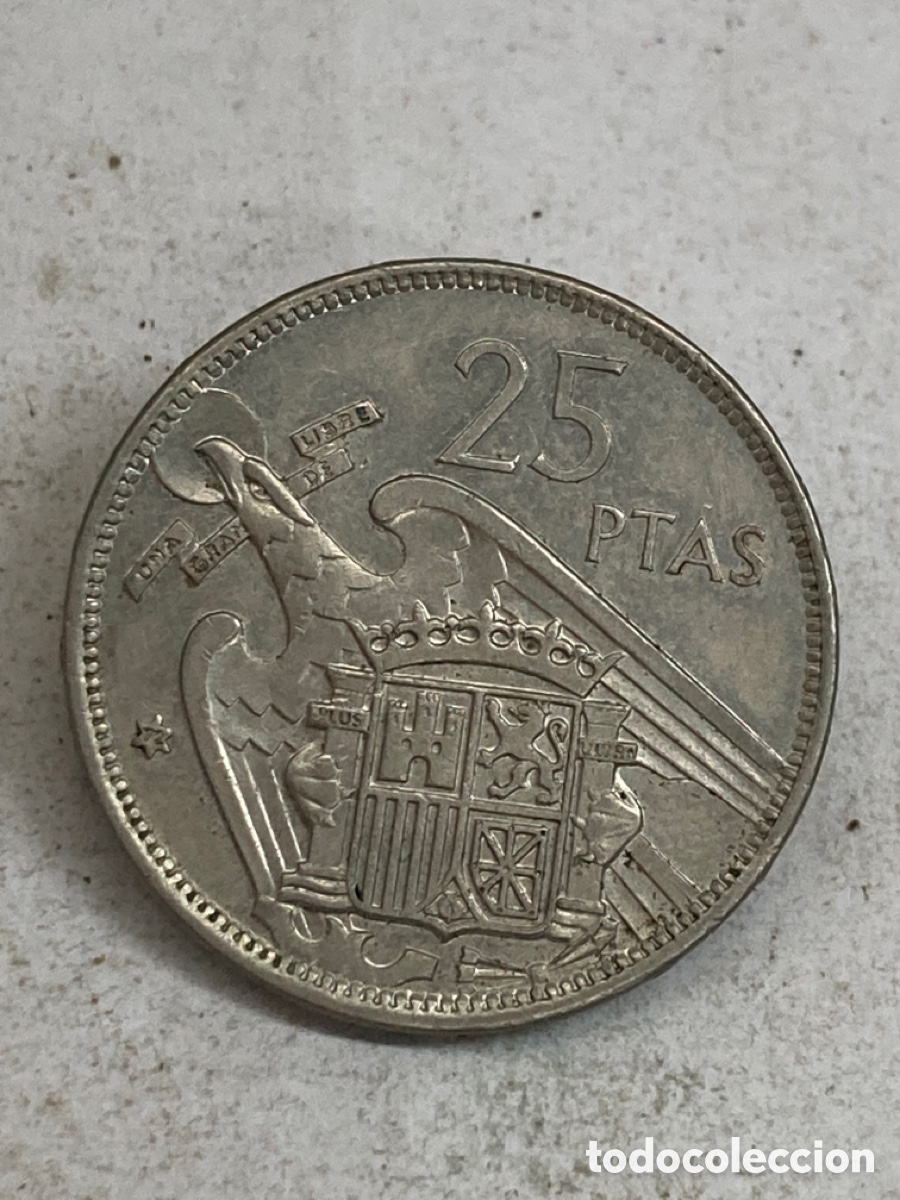 Monedas Franco: Moneda de 25 pesetas 1957*72 - Foto 2
