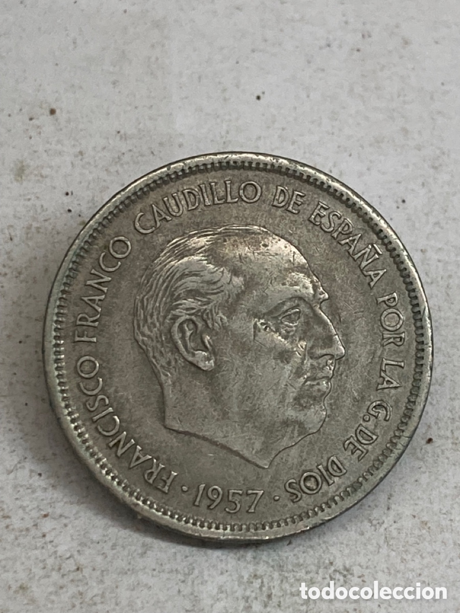 Monedas Franco: Moneda de 25 pesetas 1957*68 - Foto 2