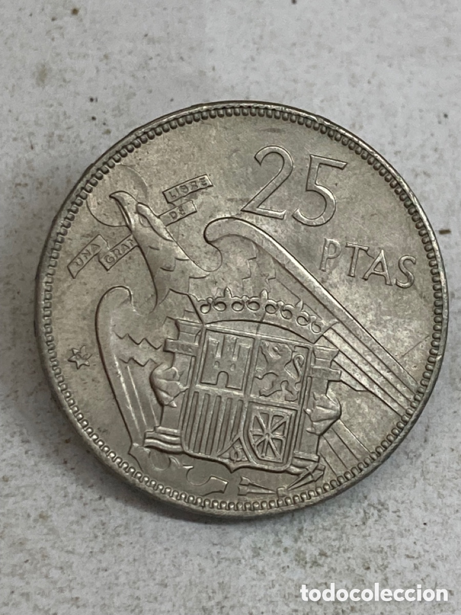 Monedas Franco: Moneda de 25 pesetas 1957*64 - Foto 1