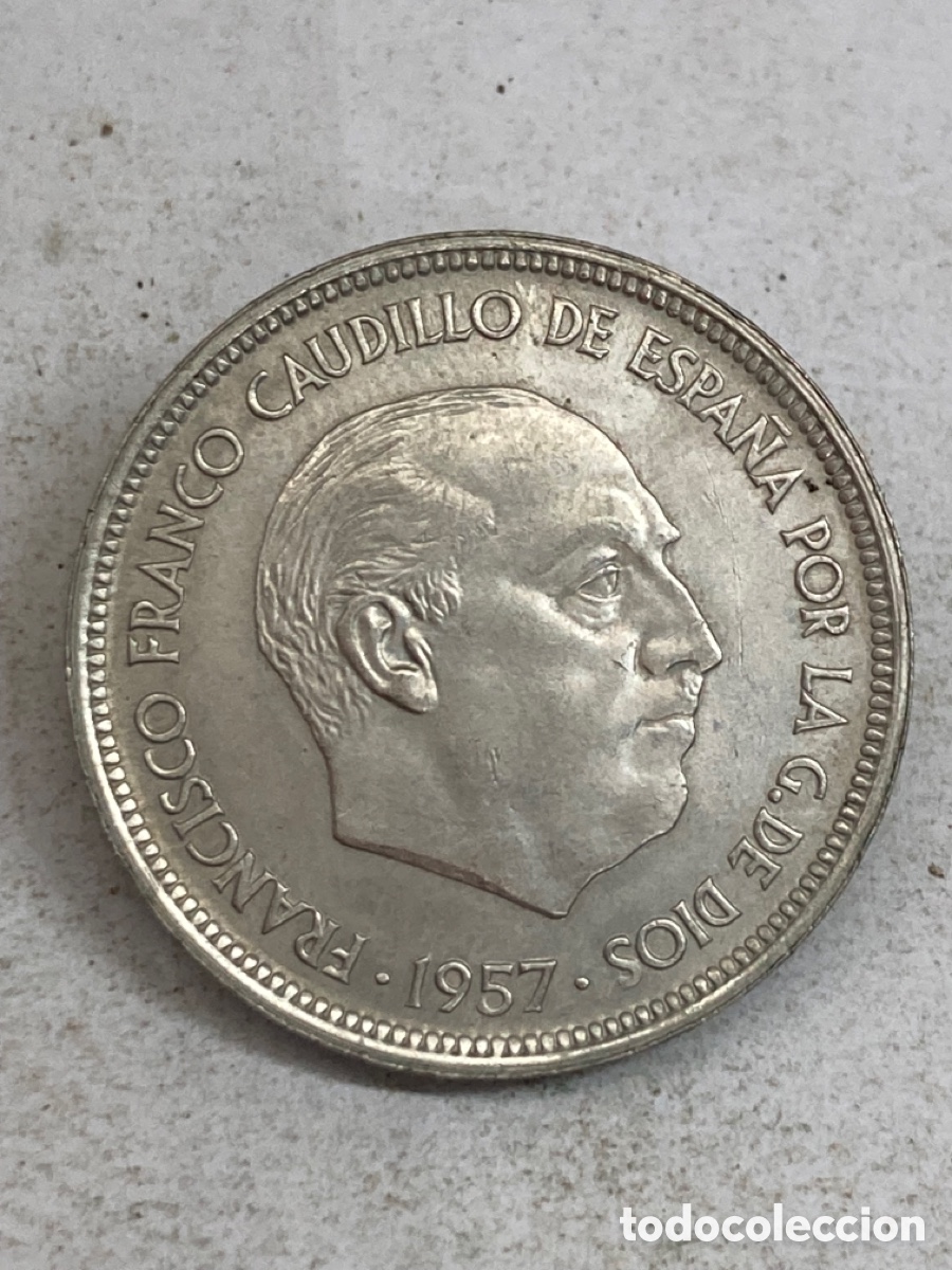 Monedas Franco: Moneda de 50 pesetas 1957*60 - Foto 2