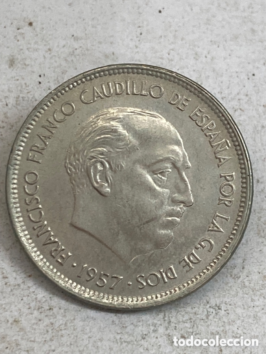 Monedas Franco: Moneda de 25 pesetas 1957 *70 - Foto 2