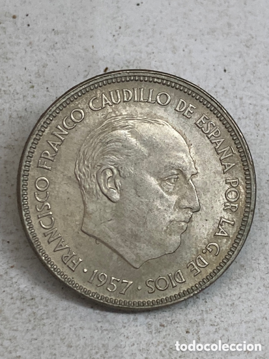 Monedas Franco: Moneda de 25 pesetas 1957 *65 - Foto 1