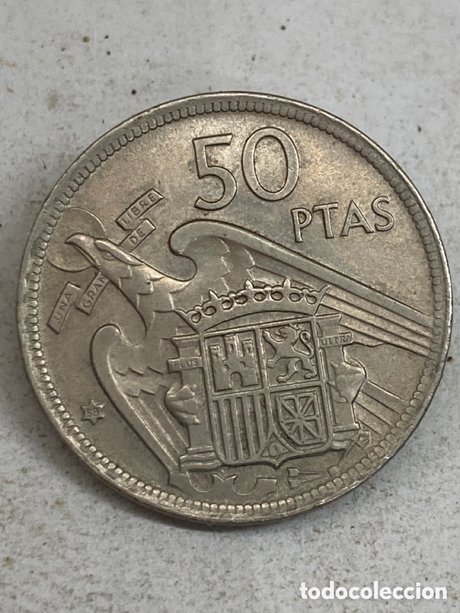 Monedas Franco: Moneda de 50 pesetas 1957 *58 - Foto 1