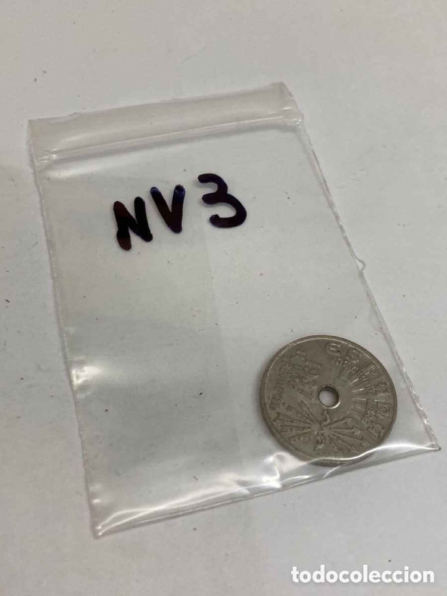 Monedas Franco: Moneda de 25 c&eacute;ntimos 1937 - Foto 3