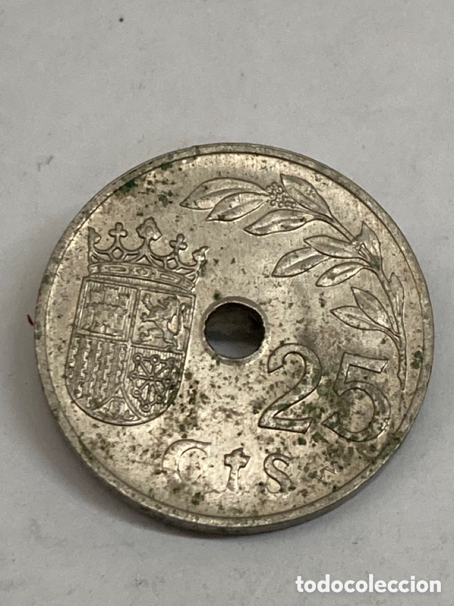 Monedas Franco: Moneda de 25 c&eacute;ntimos 1937 - Foto 2