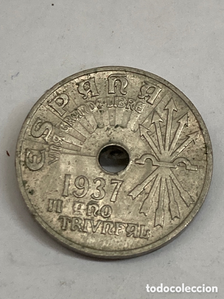 Monedas Franco: Moneda de 25 c&eacute;ntimos 1937 - Foto 1
