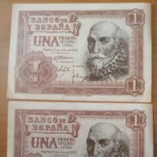 Monedas Franco: PESETA DE PAPEL NUMEROS CORRELATIVOS. Lote 366766656