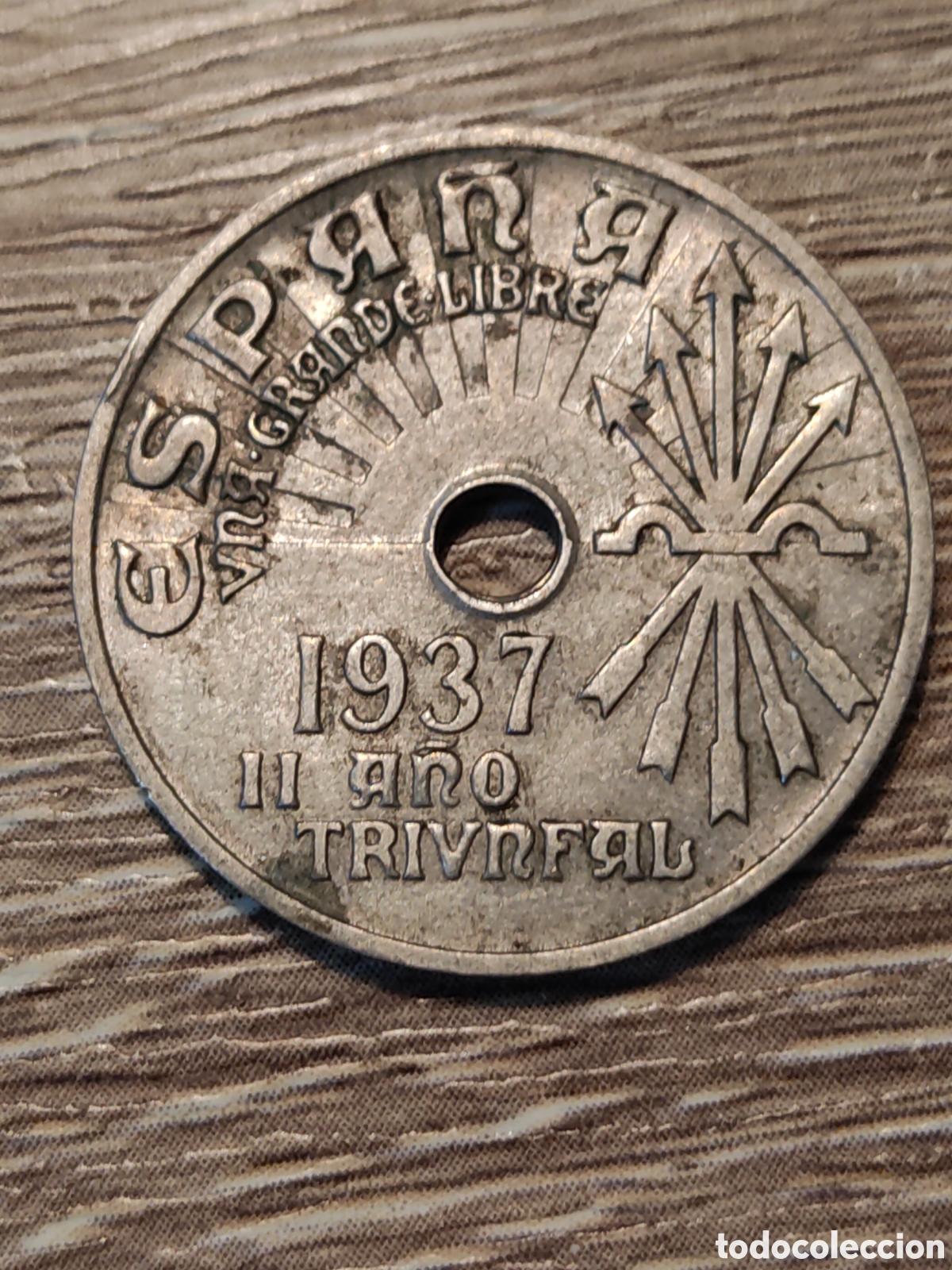 Monedas Franco: 25 c&eacute;ntimos 1937 Espa&ntilde;a - Foto 2