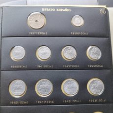 Monedas Franco: HOJA PARDO: MONEDAS DE 5, 10 Y 25 CENTIMOS ESTADO ESPAÑOL ( 10 MONEDAS ) EBC+ Y S/C