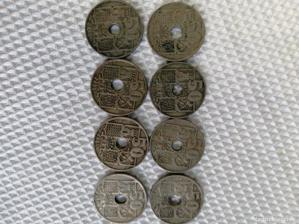 Monedas Franco: 8 monedas de 50 c&eacute;ntimos 1949 - Foto 1