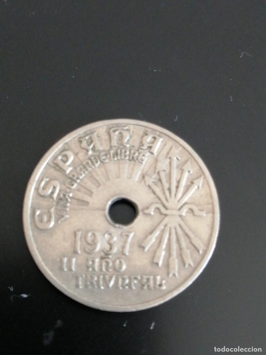 Monedas Franco: 25 cts 1937 perfecta - Foto 3