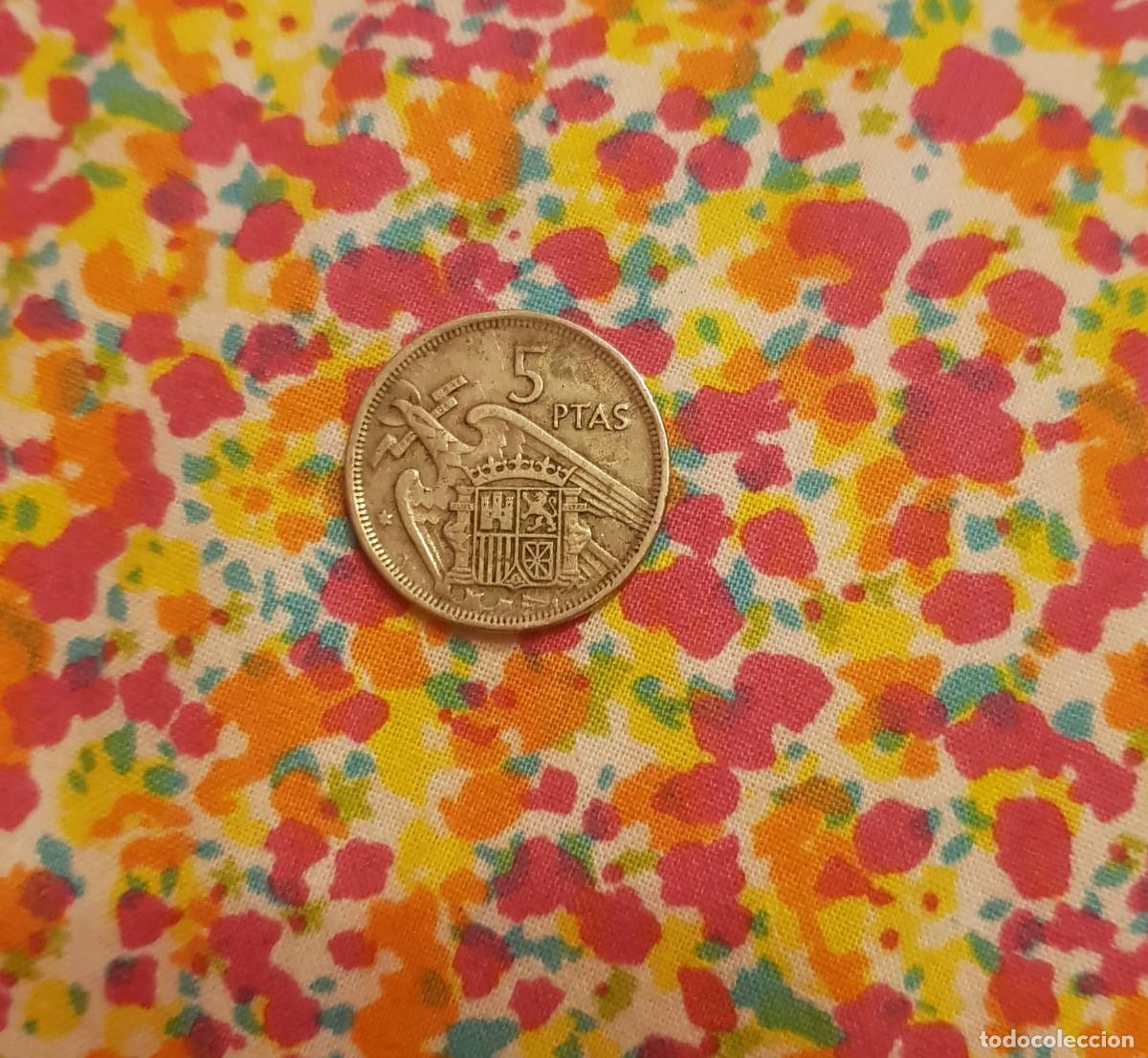 Monedas Franco: Moneda de 5 Pesetas del 57 - Foto 2