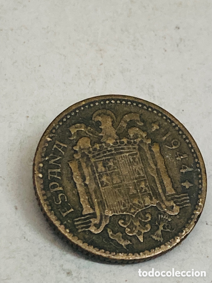 Monedas Franco: Moneda de una peseta 1944 - Foto 2