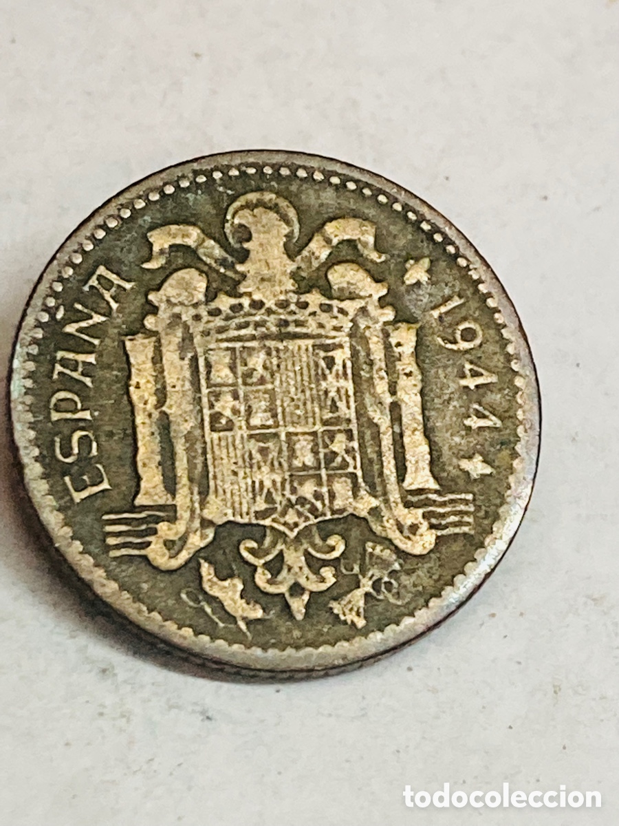 Monedas Franco: Moneda de una peseta 1944 - Foto 2