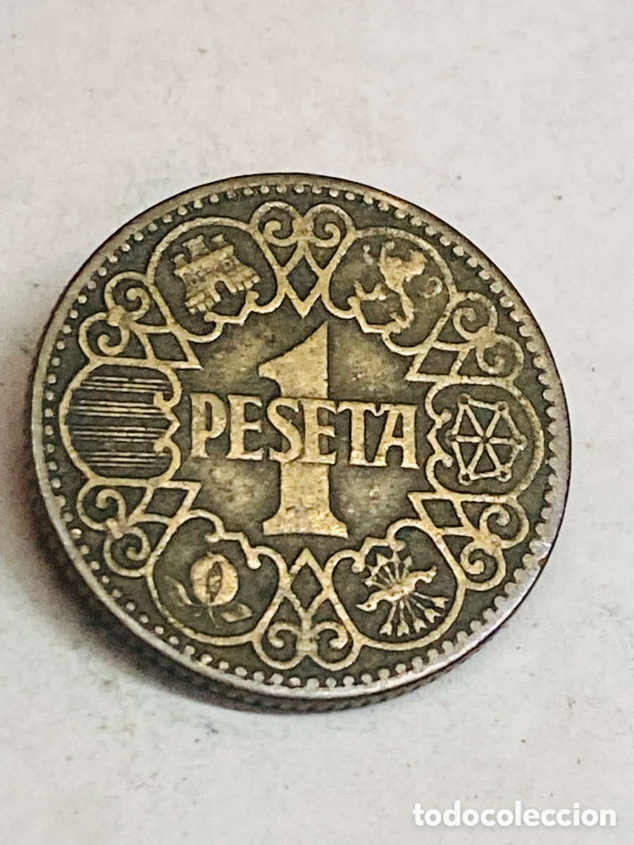 Monedas Franco: Moneda de una peseta 1944 - Foto 1