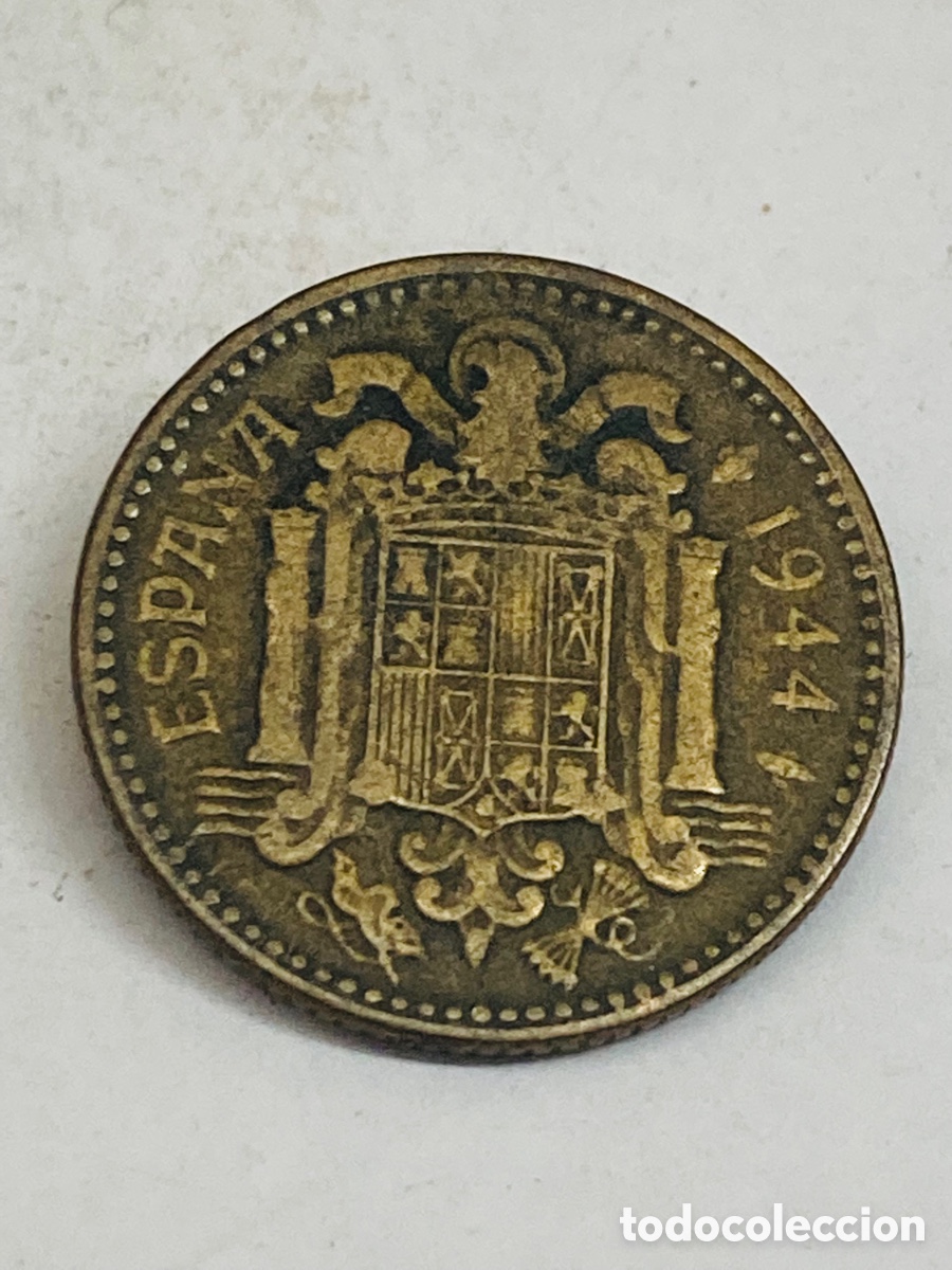 Monedas Franco: Moneda de una peseta 1944 - Foto 1