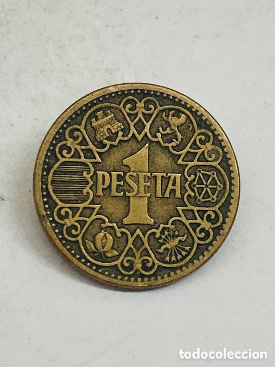 Monedas Franco: Moneda de una peseta 1944 - Foto 1
