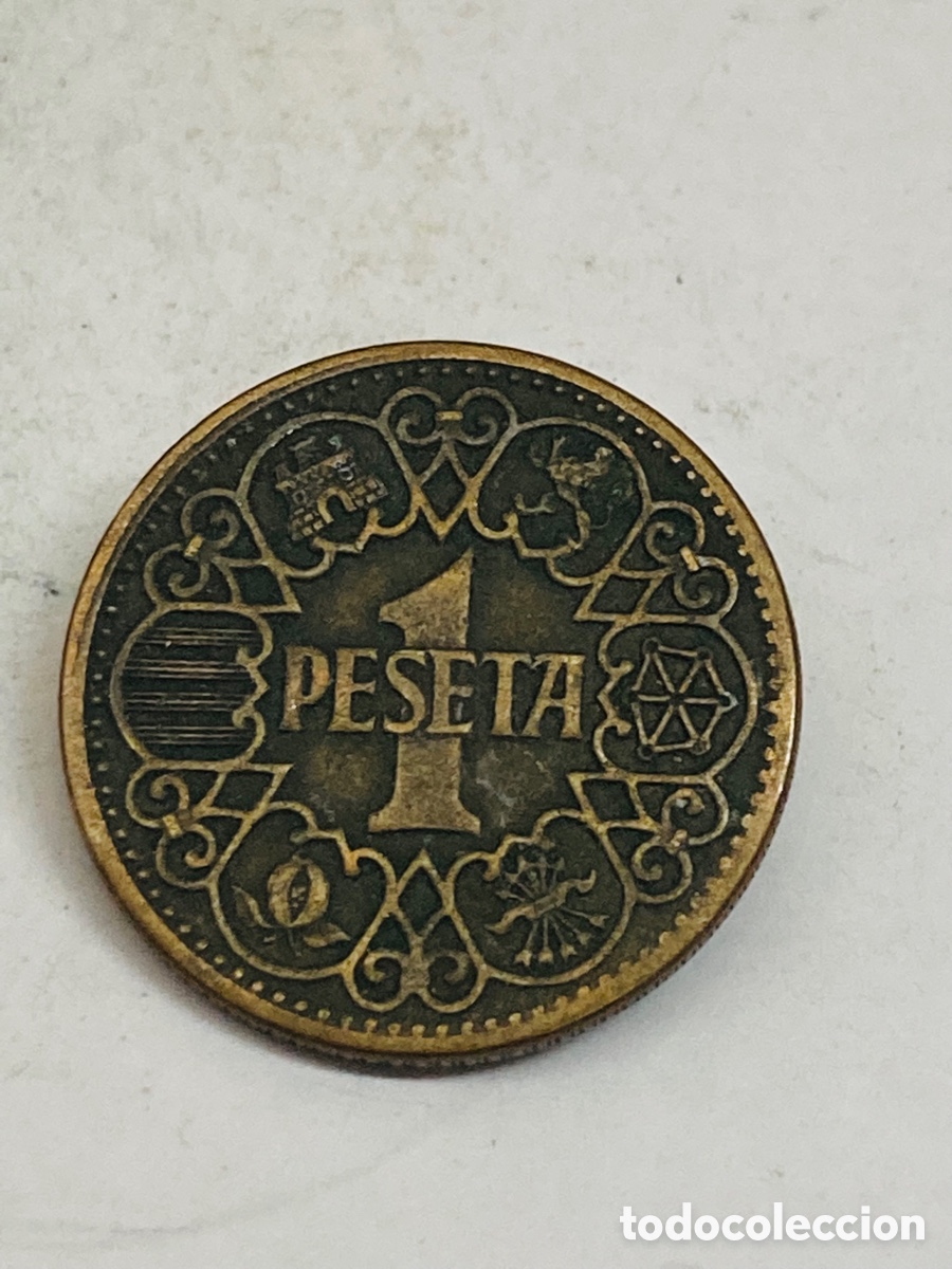 Monedas Franco: Moneda de una peseta 1944 - Foto 1