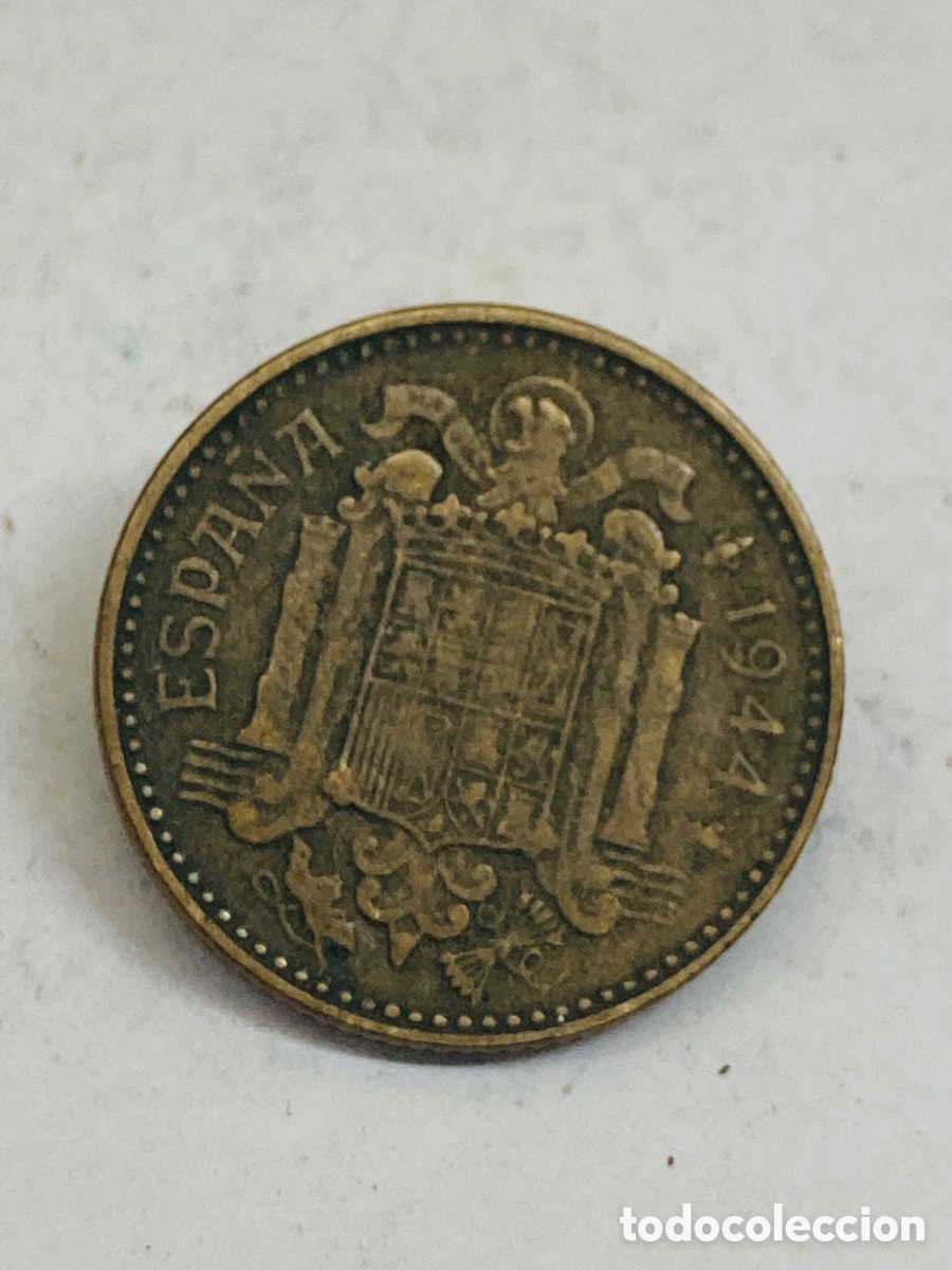Monedas Franco: Moneda de una peseta 1944 - Foto 2