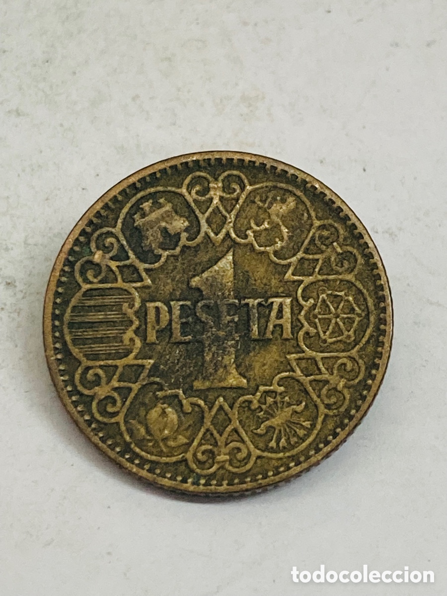 Monedas Franco: Moneda de una peseta 1944 - Foto 1