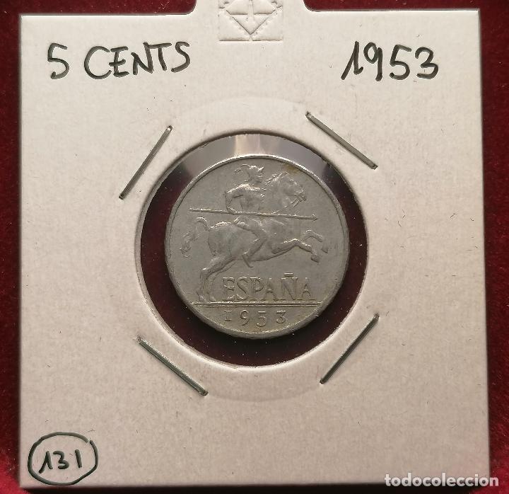 Monedas Franco: 5 CENTIMOS 1953 ESTADO ESPA&Ntilde;OL - Foto 3