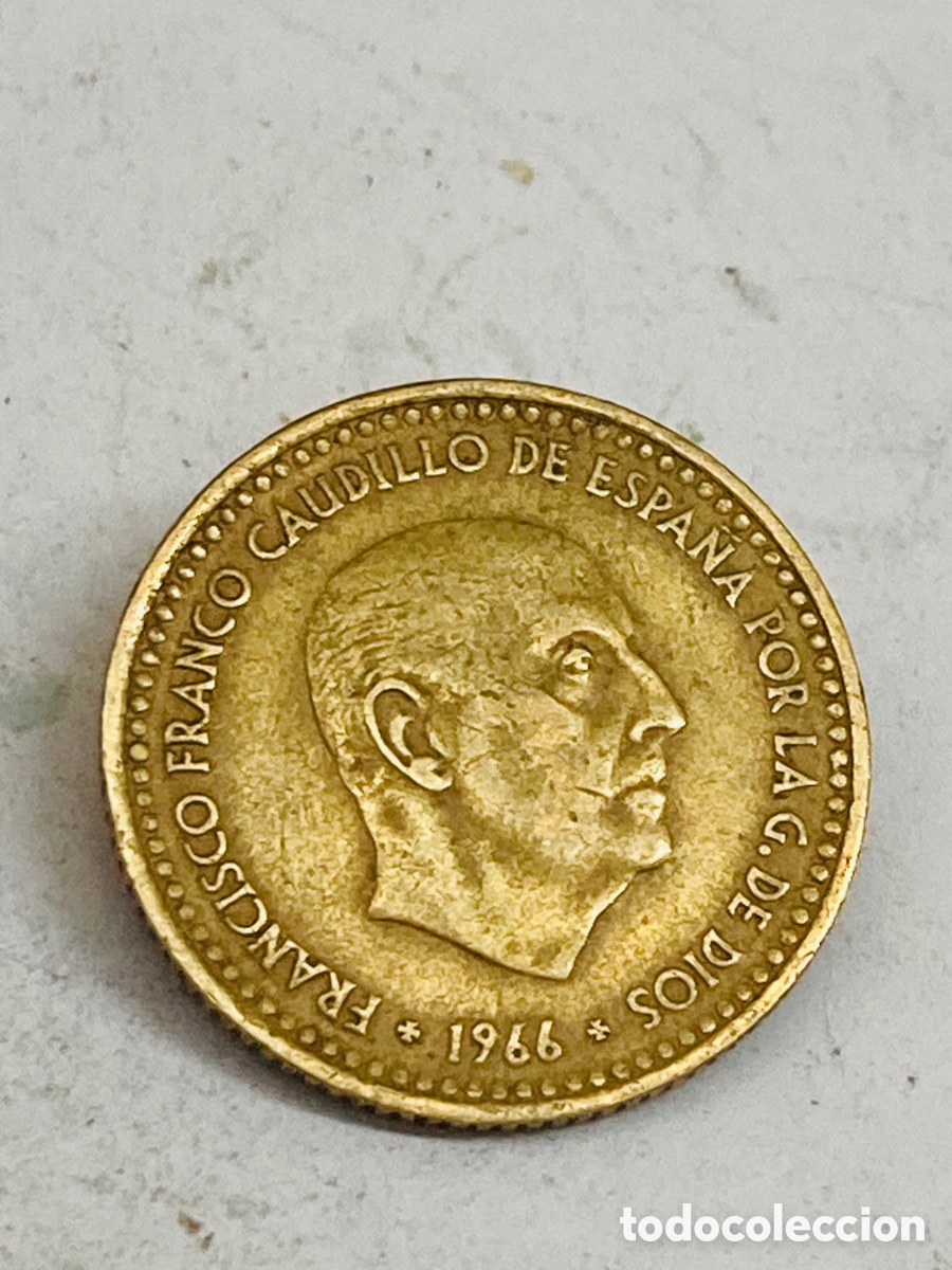 Monedas Franco: Moneda de una peseta 1966 E19 69 - Foto 2