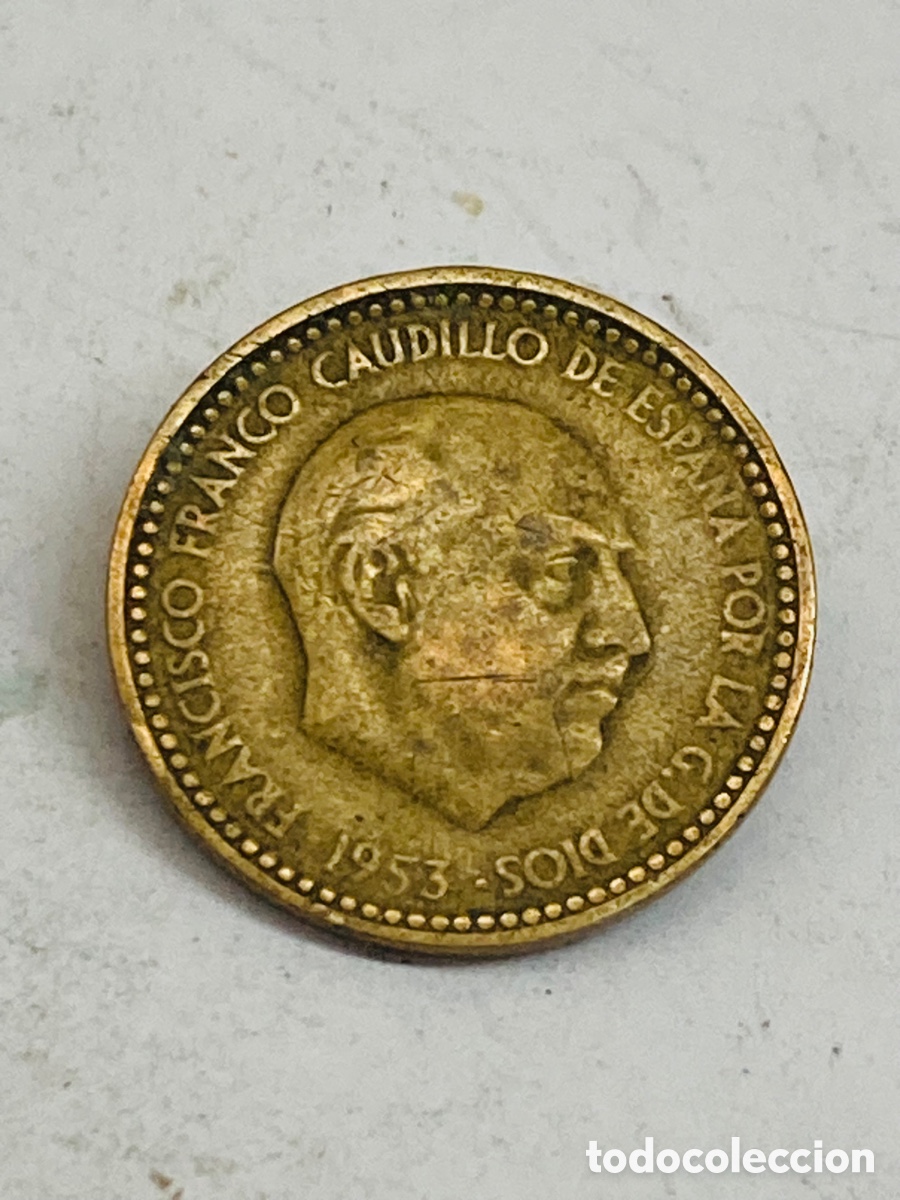 Monedas Franco: Moneda de una peseta 1953 - Foto 2
