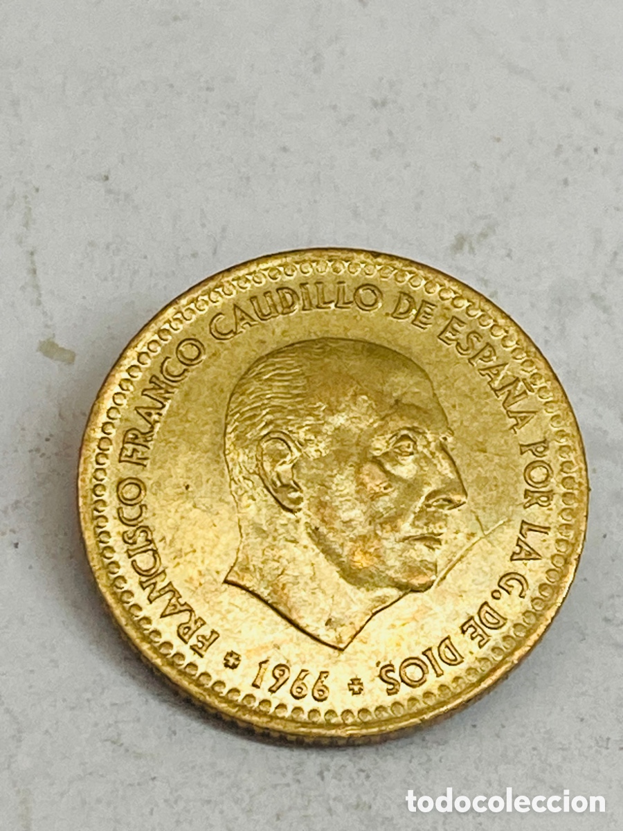 Monedas Franco: Moneda de una peseta 1966 E19 75 - Foto 1